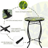 Subtropical Leaf Small Patio Table, Outdoor Side Table, Outdoor Bar Table - Photo 5