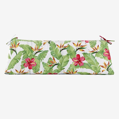BrylaneHome Bench Cushion - 48" L x 18" W x 3" H - Patio & Outdoor - Water, Stain & Fade Resistant - Hibiscus