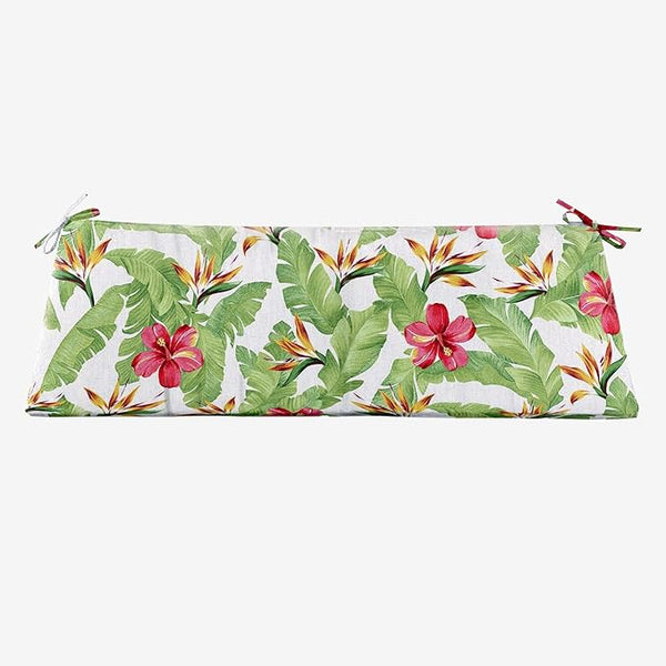 BrylaneHome Bench Cushion - 48" L x 18" W x 3" H - Patio & Outdoor - Water, Stain & Fade Resistant - Hibiscus - Photo 1