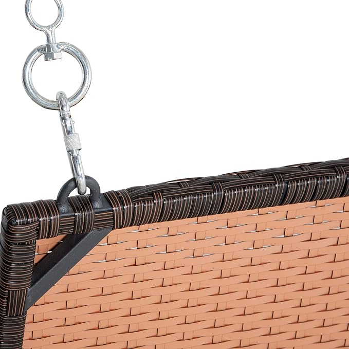 Outsunny 2 Person Wicker Hanging Swing Bench - Photo 6