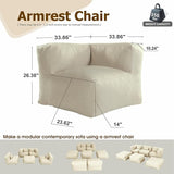 Patio Corner Chair, Outdoor Armrest Bean Bag Chair, Daybed Sofa Comfy Couch, Modular Patio Sectional Sofa - Photo 2