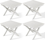 SERWALL Folding Outdoor Side Table Set of 4, Small Adirondack Side Table, White - Photo 1