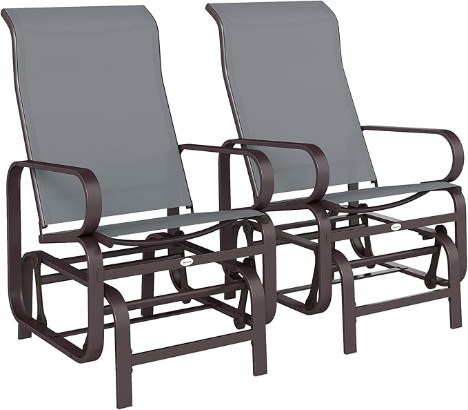 Outsunny Outdoor Glider Chair Set of 2 - Photo 1
