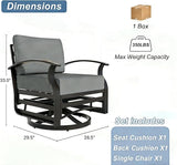 Kurapika 1 Piece Patio Furniture Chair, Outdoor Aluminum Swivel Glider Rocker, Patio Bistro Set Rocking Chair for Porch - Photo 2