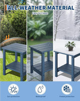 GarveeLife Adirondack Outdoor Side Table 18 x 15 in, HDPE 2-Tier Patio Side Tables for Outside - Photo 5