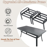 HOMREST Metal Outdoor Ottoman, 3-Piece Aluminum Footstool w/Removable Cushion - Photo 6