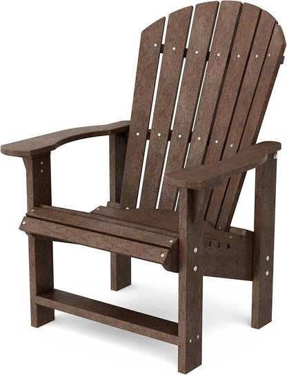 Wildridge Heritage Upright Adirondack Chair, Tudor Brown - Outdoor All-Weather Poly Furniture for Patio, Deck, Yard
