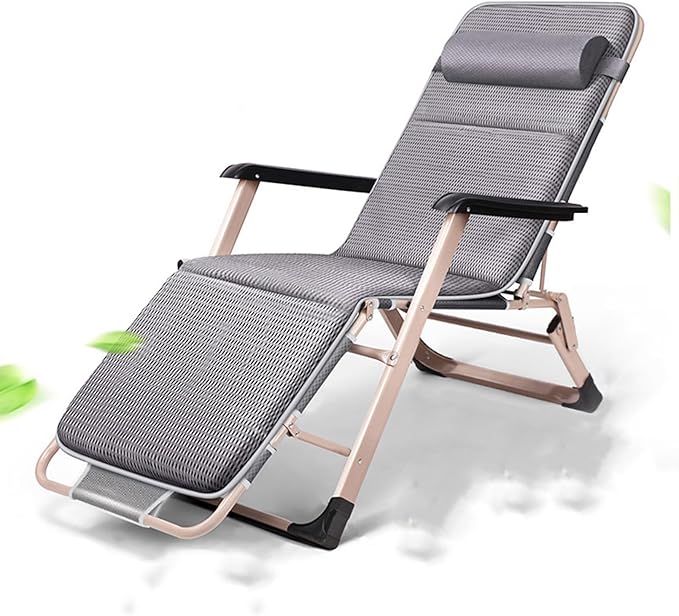 Chair Reclining Lounge Chair Patio Chairs, w/Removable Cushion & Headrest, Reclining Camping Chair w/Upgraded Lock - Photo 1