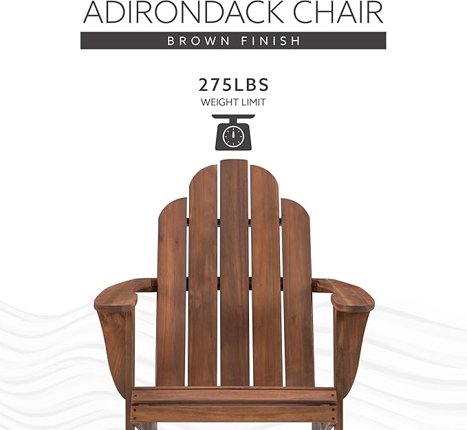 Linon Home Dcor Home Decor Teak Wood Stock Chair, 30.4" wx37.6 dx37.8 h, Stain - Photo 8