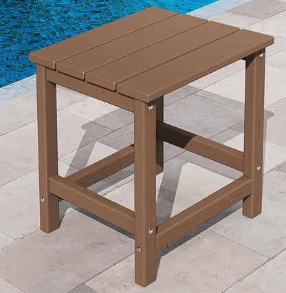 KINGYES Adirondack Outdoor Side Table, Brown