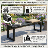 Outdoor Garden Bench, 3.3ft 3.9ft 4.9ft 5.9ft Metal Patio Benches Weatherproof Outside Backless Bench Front Porch Seat - Photo 4
