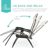 Best Choice Products Set of 2 Adjustable Steel Mesh Zero Gravity Lounge Chair Recliners w/Pillows and Cup Holder Trays - Photo 3