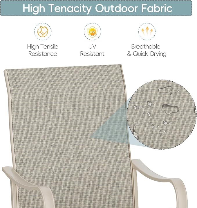 Patio Swivel Chairs Set of 6, Outdoor Dining Chairs with High Back - Photo 6