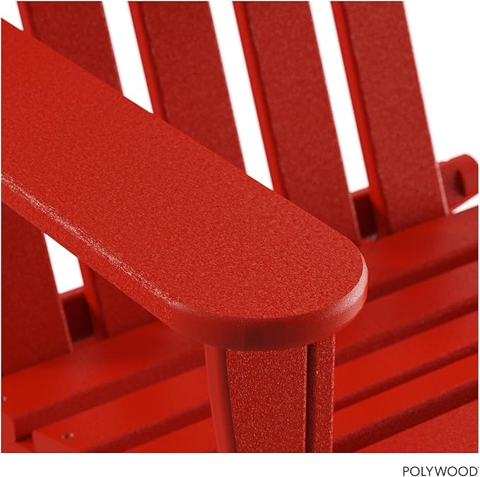 POLYWOOD AD5030SR Classic Folding Adirondack Chair, 38.5" H x31.25 W x 33.5" D, Sunset Red