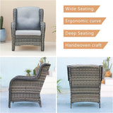 Rilyson Outdoor Patio Wicker Furniture Set - 5 Piece Rattan Patio Conversation Sectional Sofa Set with 1 Couch - Photo 4