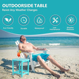 Adirondack Outdoor Side Table - 16.5" Square 2-Tier Patio Table with Weatherproof HDPE Material - Photo 6