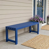 Backless Patio Bench Outdoor Metal Bench - Photo 1