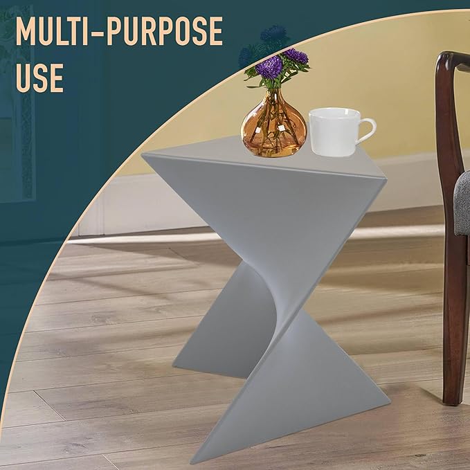 LeisureMod Modern Grey Accent Side Table - Stylish Side Vanity Table for Bedroom & Living Room - Photo 6