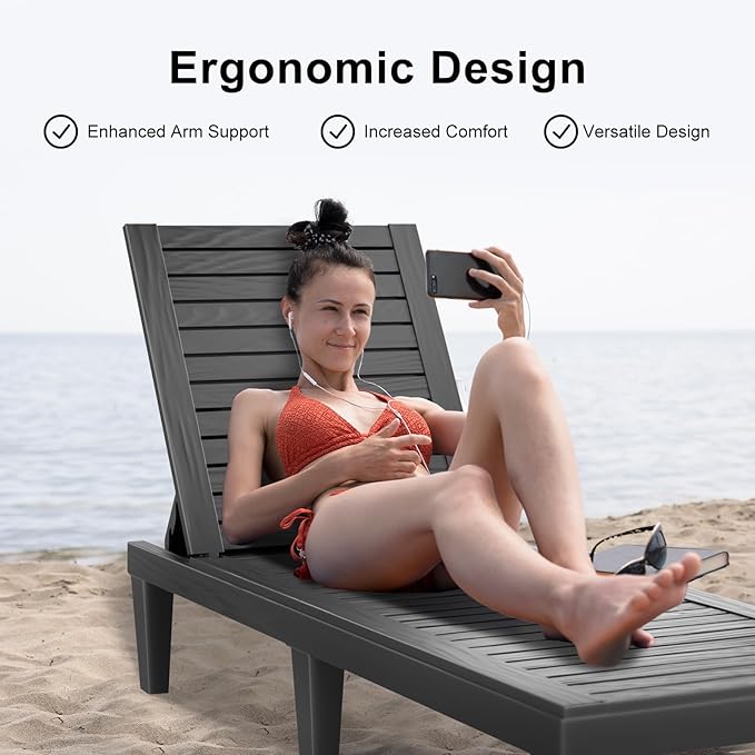 Outdoor Chaise Lounge Chair – Adjustable Waterproof Lawn Chair for Relaxation - Photo 5