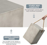 COSIEST Set of 2 Concrete Side Table, Rectangular Outdoor Side Table w Hemp Rope Handles - Photo 5
