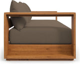 Modway Tahoe Acacia Wood Outdoor Patio Sofa in Natural Cocoa with Weather-Resistant Cushions - Ideal as a Porch Couch - Photo 4