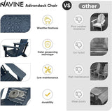 Adirondack Chair Set of 2, HDPE Folding Adirondack Chair with Multifunctional Cup Holder - Photo 5