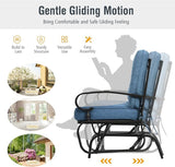Giantex Outdoor Glider Bench, Patio Loveseat with Cushions, 440 Lbs Capacity, 2-Person Outdoor Rocking Chair - Photo 4