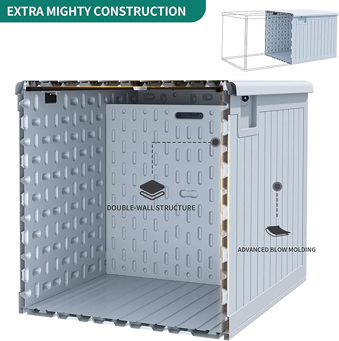 YITAHOME 230 Gallon Large Deck Box with Divider & Side Handles, Outdoor Double-Wall Storage for Patio Furniture Cushions - Photo 3
