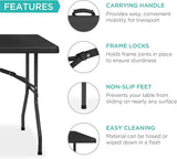 Best Choice Products 8ft Plastic Folding Table, Indoor Outdoor Heavy Duty Portable w/Handle, Lock for Picnic, Party - Photo 5