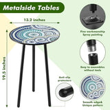 1 Pack Metal Outdoor Side Table Small Outside Round End Table for Patio Modern Accent Garden Corner Table for Small - Photo 3