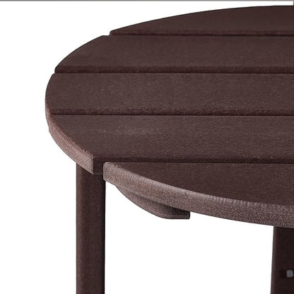 WestinTrends Dylan Adirondack Round Outdoor Side Table, Dark Brown