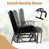 Giantex 2-Pack Outdoor Glider, Patio Rocking Chair with Thick Cushion, Sturdy Metal Frame, Curved Armrest - Photo 6