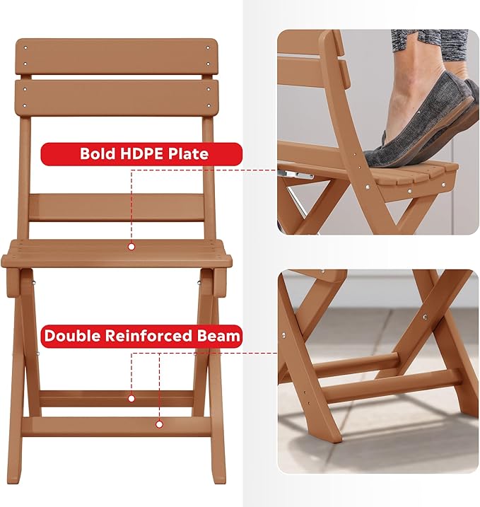 Costaelm Outdoor Patio Modern Folding Dining Chair - Photo 4