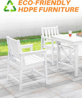 Patio Dining Chair Set of 2, HDPE Outdoor Dining Chair, Ergonomic HDPE Dining Chairs with Deep Seating - Photo 5