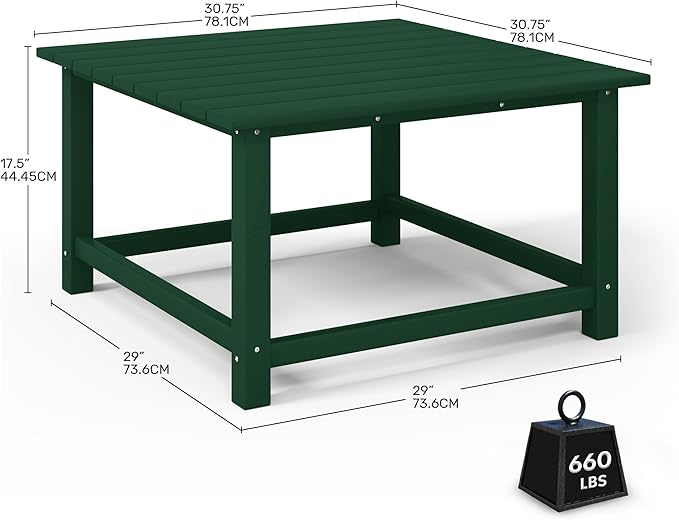 Costaelm Patio Conversation Table, Tatio Accent HDPE Outdoor Weather Resistant - Photo 3