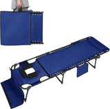 BlueWish Blue Tanning Chair, Beach Chair with Face Hole with 5-Position Reclining Backrest, Removable Pillow - Photo 1