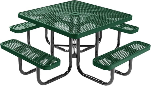 COATEDOUTDOORFURNITURE Heavy-Duty Portable Outdoor Picnic Table with Umbrella Hole - Photo 1