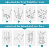 Ciokea 3 Pcs Space-Saving Round Bistro Set, High-Top Outdoor Bar Set with Storage Shelf & 2 Saddle Stools - Photo 8