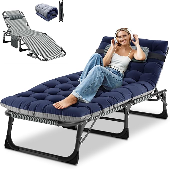DoCred Heavy Duty Chaise Lounge Chair, Adjustable 5-Position Folding Chaise Lounge Chairs for Outside - Photo 1