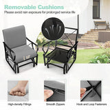 Tangkula Outdoor Patio Glider, Metal Framed Gliding Chair with Cushion - Photo 5