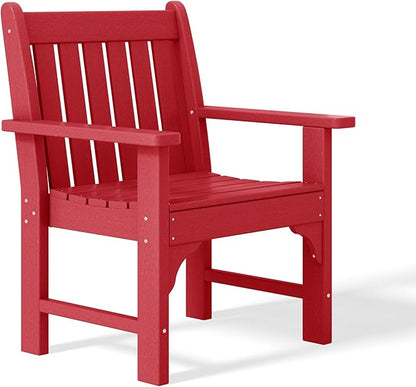 WestinTrends Malibu Outdoor Patio HDPE Adirondack Dining Arm Chair, Red