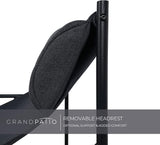 Grand patio Outdoor Modern Sling Accent Lounge Chair, Removable Headrest - Black Armchair - Photo 5