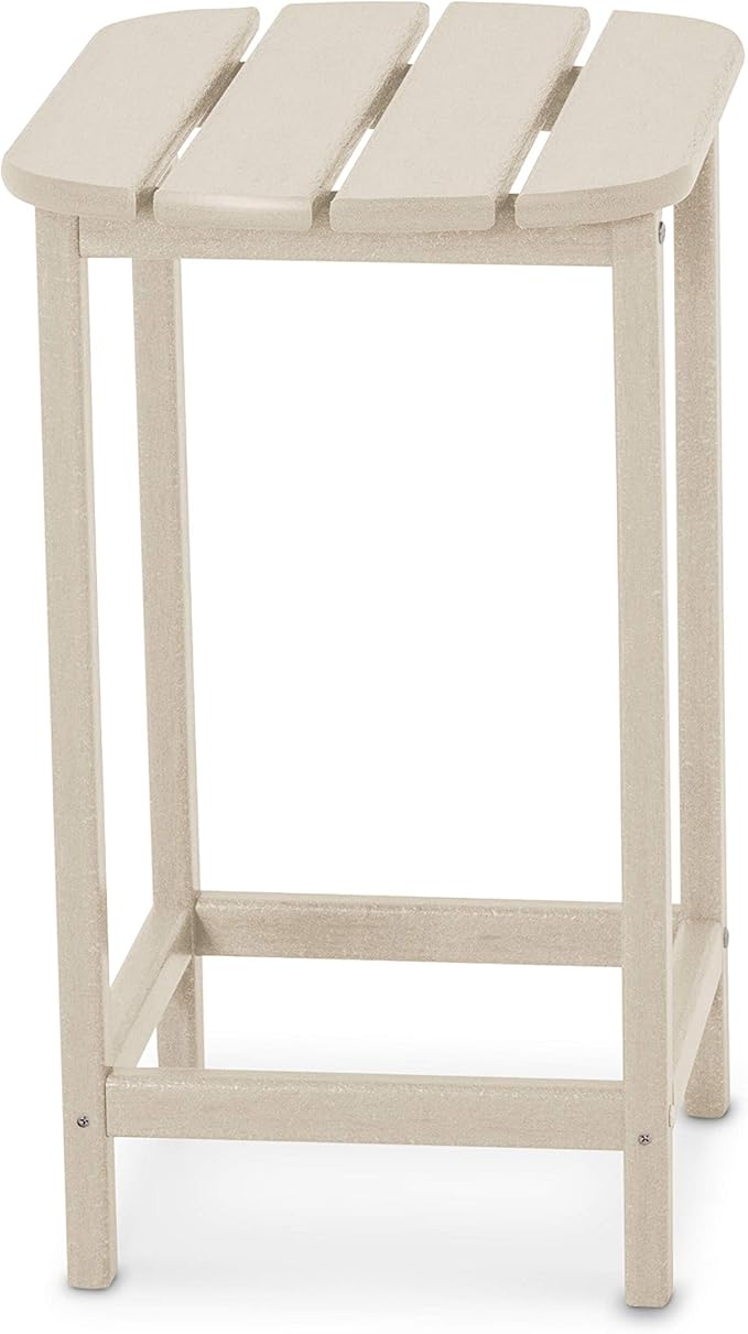 POLYWOOD SBT26SA South Beach 26-Inch Counter Side Table, Sand - Photo 1