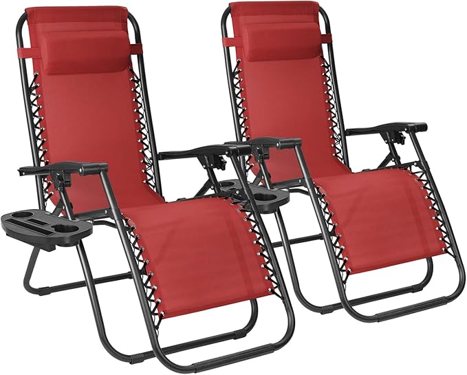 Flamaker Patio Zero Gravity Chair Outdoor Folding Lounge Chair Recliners Adjustable Lawn Lounge Chair with Pillow for - Photo 1