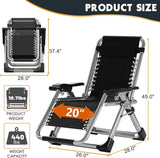 MOPHOTO Zero Gravity Chair, Outdoor Padded Lounge Chair with Side Table, Zero Gravity Recliner Chair - Photo 2