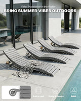 Pre-Assembled Folding in-Pool Lounge Chair, HDPE Outdoor Chaise Lounge with Cup Holder, Pool Lounge Chair for Poolside - Photo 4