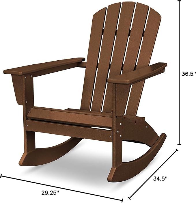 POLYWOOD® Nautical Adirondack Rocking Chair in Teak