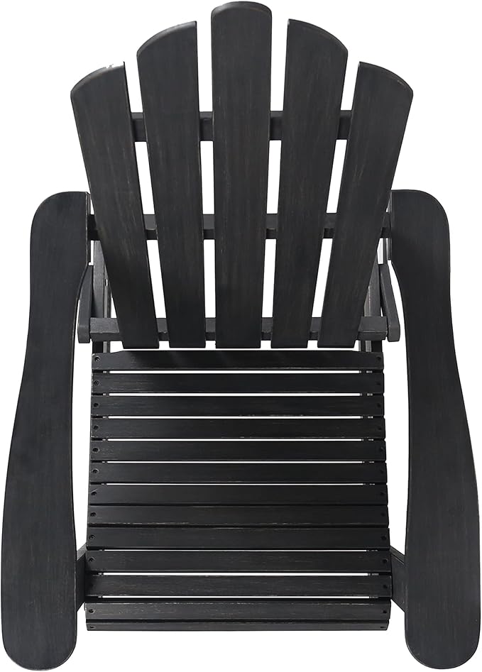 Christopher Knight Home Foldable Adirondack Chair Outdoor Acacia Wood Patio Chair with Slat Panel Design and Compact Folding Frame for Porch Backyard