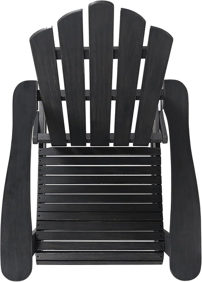 Christopher Knight Home Foldable Adirondack Chair Outdoor Acacia Wood Patio Chair with Slat Panel Design and Compact Folding Frame for Porch Backyard