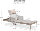 PURPLE LEAF 2 Pieces Outdoor Chaise Lounge Set Rattan Wicker Lounger with Arms Poolside Furniture Adjustable Recliners - Photo 8